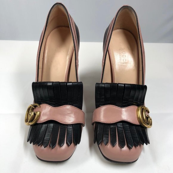 Gucci Marmont Fringed Leather Pumps Size 6 - Picture 4 of 9